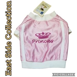 EAST SIDE COLLECTION Pink Princess Jersey Furbaby Top Size Small
